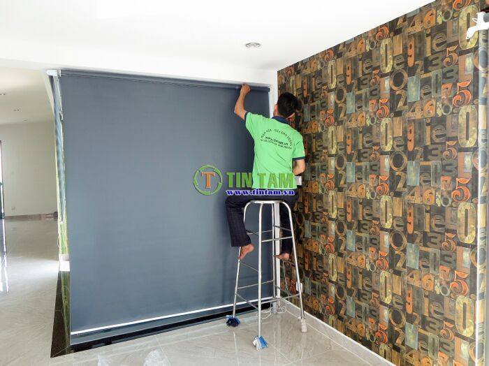 rèm sáo văn phòng, giấy dán tường đẹp