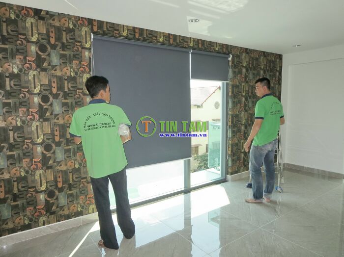 rèm cửa tín tâm thi công giấy dán tường 3d đẹp và màn cửa chống nắng
