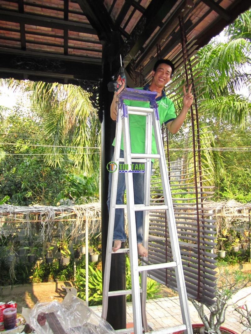 rèm sáo gỗ tự động đẹp tại Long An, TPHCM
